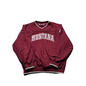 Vtg Colosseum Athletics University of Montana Windbreaker MensM Embroidered Red‎